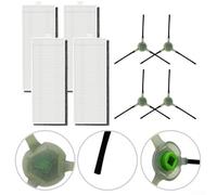 Beatanug For HEPA Filter and Side Brush Replacement Kit for Lefant M2, M2S, M2 Pro & M2S Pro Robot Vacuum Cleaners - 4 Filters + 4 Brushes, Plastic-Nylon Construction with Filter