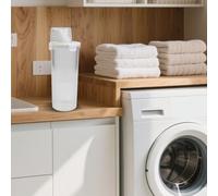 Beatanug Large Capacity Detergent Storage Container for Laundry Detergent, 1800 mL Plastic Soap Box with Easy-Open Lid, Transparent Space-Saving Laundry