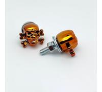 Beatanug License Plate Screws Bone Head M6 Fit Car Motorcycle Fasteners Red Gold Blue Silver Green Purple Titanium Orange Black Decorative Bolts(Orange)