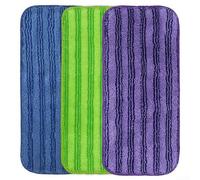 Beatanug Reusable Microfiber Mop Pads for Swiffer, Washable Refills for Hardwood Tile Stone Floors, 11.8x5.5 Inch Cleaning Cloths, Purple Green Blue, 3-Pack(3 Pack)