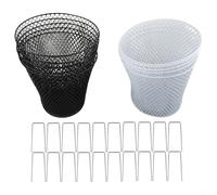 Beatanug Wire Plant Covers 10 Pack with 20 U-Shaped Stakes, Metal Garden Cloches for Protection Against Rabbits Birds Deer, 9.1x9.1 Inch Rust