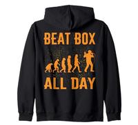 Beatbox All Day Music Old School Rap Microphone Beatboxer Zip Hoodie