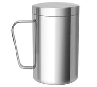 Beatcreat 500ml/16.5oz stainless steel double-wall coffee cup with lid, insulated cup with handle, 100% BPA-free, suitable for coffee, tea, hot or cold drinks, dishwasher safe