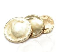 Beaten Gold Metal Shank Buttons - 12 Pcs - 3 Size Options - Luxury Flat Round Wave Metal Shank Buttons for Men Women Blazer Coat Uniform Shirt Suit and Jacket Sewing Craft DIY BW8232…