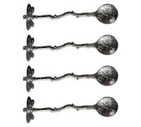 Beaten Metal Alloy Coffee Utensils Elaborate Historic Plan Ergonomic Handle for Kitchen Baking Entertaining Historic Fashion Dessert Serving Spoon