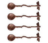 Beaten Metal Alloy Coffee Utensils Elaborate Historic Plan Ergonomic Handle for Kitchen Baking Entertaining Historic Fashion Dessert Serving Spoon