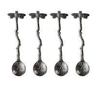 Beaten Metal Alloy Coffee Utensils Elaborate Historic Plan Ergonomic Handle for Kitchen Baking Entertaining Multiple Purpose Metal Alloy Spoon