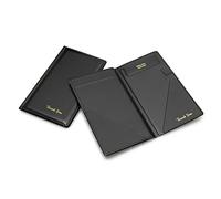 Beatherly Premium Restaurant Check Presenters - 10 Pack - 5.25" x 9" Guest Check Card Holder, Restaurant Supplies for Servers, Waiter, Waitress, Bar, Black with Gold Thank You and Hand Stitched Cover