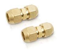 Beatific 3/8 Inch Air Conditioning Copper Pipe Extension, 2 Pieces Double Nipples for Copper Pipes, No Welding Required, Double Nut Set, Nuts Pipe Fitting, Air Conditioning Accessories
