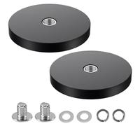 Beatific Neodymium Rubber Round Magnets, 88mm Diameter, 55kg Load Capacity, Black, Pack of 2