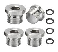 Beatific Pack of 4 blanking plugs, 1/4 inch, sealing plugs, blanking plugs, self-sealing threaded plugs, carbon steel sealing plugs with seal, radiator plugs for clogging