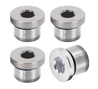 Beatific Pack of 4 blanking plugs, 3/8 inch, sealing plugs, blanking plugs, self-sealing threaded plugs, carbon steel sealing plugs with seal, radiator plugs for blockage