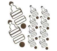 Beatifufu 10 Sets Adjustable Metal Gourd Overall Buckles Replacement Kit for Jeans Pants Trousers Workwear with Metal Construction and Quick Use Suspenders Clips
