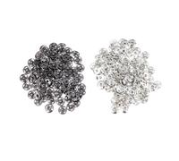 Beatifufu 100 Pcs Snap Fastener Buttons Invisible Metal Buckles in Black and Silver Copper Material for DIY Leather Craft Clothing Jackets Down Jackets Hats and Sewing Accessories