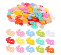Beatifufu 100pcs Cartoon Rabbit Buttons Plastic Crafting Decorative Buttons for DIY Sewing Scrapbooking Coats Sweaters Multipurpose Easy to Sew Mixed Color Craft Supplies