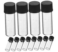 Beatifufu 100pcs Clear Mini Glass Bottles with Plastic Screw Caps Reusable Small Liquid Sample Vials for Lab Travel Perfume Cosmetic Storage with High Transparency