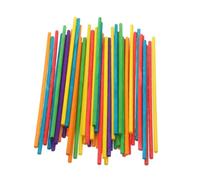 Beatifufu 100pcs Colorful Round Wooden Rhythm Sticks for DIY Crafts Smooth Polished Wood Drumsticks Replacement Rods Bright Multi Color Small Wood Bars for Musical Instruments and Creative