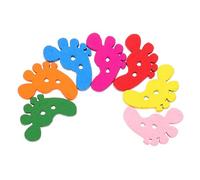 Beatifufu 100pcs Colorful Wooden Footprint Shape Buttons for Sewing Crafts Garment Decoration DIY Crafting Accessories with Cartoon Style for Shirts Coats and Handicrafts
