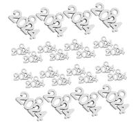 Beatifufu 100pcs Graduation Pendant Charms DIY Jewelry Making Kit Vintage Silver Tone Year Charms for Bracelets Necklaces Earrings Tassels Versatile Craft Accessories