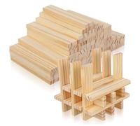 Beatifufu 100pcs Hardwood Wooden Dowel Rods for DIY Arts Crafts Durable Building Blocks Wood for Group Activities Collaborative Learning and Imaginative Play Classrooms and Parties