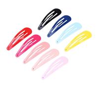 Beatifufu 100pcs Metal Snap Hair Clips Waterdrop Shape Multi-color Glossy Lacquer Coated Barrettes for All-match Hair Accessories