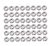 Beatifufu 100pcs Round Plated Brass Spacer Beads with Flower Crystal for Jewelry Making Sterling Silver Plated Metal Charms for Bead Bracelet Crafts and Accessories