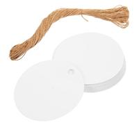 Beatifufu 100pcs Round Tags with 20m Hemp String, Blank Writable DIY Hanging Labels for Wrapping and Packaging, Small Circular Paper Tags for Christmas and Party Decoration