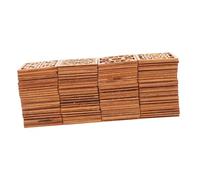 Beatifufu 100pcs Square Wooden Craft Shapes Unfinished Blank Wood Cutouts for DIY Painting Engraving Home Decor Family Art Projects Natural Wood Grain