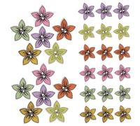 Beatifufu 100pcs Wooden Flower Buttons Daisy Shape Crafting Buttons for Sewing Clothes DIY Handmade Decorations for Coats Sweaters Hats Scarves