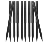 Beatifufu 10pcs Black Plastic Round Ground Spikes Stakes for Decorative Planter Stakes, Enhances Outdoor Decor, for Gardens and Walkways
