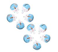 Beatifufu 10Pcs Blue White Cat DIY Decorative Hanging Bells for Home Decor Craft Accessories Lightweight Pendants for Wrapping and Holiday Decorations
