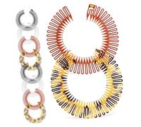 Beatifufu 10pcs Full Circular Stretch Hair Combs for Women Flexible Plastic Circle Headband Holder Fits Elastic Hair Accessories Gift Random Color