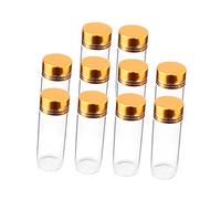 Beatifufu 10pcs Gold Plating Glass Bottles for Storage Airtight Sealing Jars Elegant Containers for Cosmetics Perfume More Lightweight