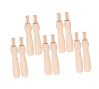 Beatifufu 10Pcs Punch Needle Handles Replacement Wooden Felting Tool Grips Lightweight for DIY Wool Embroidery Craft with Smooth Polished Surface Easy to Install and Portable