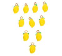 Beatifufu 10pcs Realistic Lemon Pendants Alloy Fruit Charms for DIY Jewelry Making Cute Lifelike Citrus Keychain Accessories Stylish Clavicle Decoration