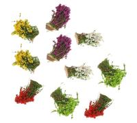Beatifufu 10pcs Resin Artificial Flower Clusters and Grass Tufts for Sand Table Model Landscape Decoration Faux Plant Tuft with Realistic Color Mix for Miniature Garden Scenery and Train