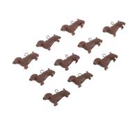 Beatifufu 10pcs Resin Dachshund Necklace Charms Small Animal Pendants for DIY Jewelry Making Cute Mini Dog Charms for Earrings Bracelet Crafting Brown Puppy Accessories