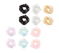 Beatifufu 12pcs Floral Hair Ropes for Women Daisy Hair Ties for Ponytail and Bun Lightweight and Elastic for Daily Wear and Special Occasions