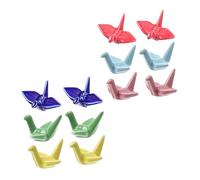 Beatifufu 12pcs Japanese Style Ceramic Chopsticks Rack for Desktop Ornament Smooth Ceramic Spoon and Fork Stand Multi Color Mix Chopstick Holder for Home and Restaurant Use