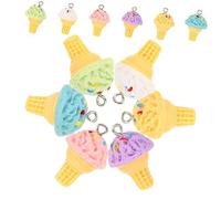 Beatifufu 12Pcs Resin Ice Cream Pendants DIY Jewelry Decors for Earrings Necklaces Bracelets Resin Charms for Handmade Gifts and Craft Projects