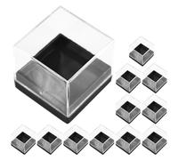 Beatifufu 12pcs Square Mineral Specimen Display Boxes Plastic Storage Case for Crystals and Stones Desk Showcase for Collectibles and Specimens