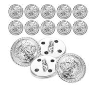 Beatifufu 14pcs Vintage Metal Blazer Buttons for Women Clothing Round Flat Suit Buttons for Coats and Knitwear Sew British Style Embellishments for Jackets and Suits