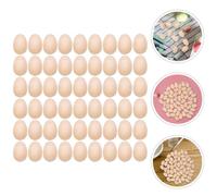 Beatifufu 150Pcs Wooden Artificial Eggs for Crafts DIY Unfinished Mini Simulated Chicken Eggs Smooth Blank Surface for Easter Decorations Painting and Home Garden Use