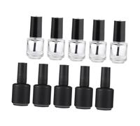 Beatifufu 15ml Glass Nail Polish Bottles 10-pack Brush Reusable Empty Nail Gel Containers Suitable for Professionals and Home Use