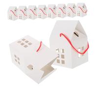 Beatifufu 15pcs Candy Holder Party Favor Birthday Shaped Mini Boxes Sweets House Shaped Boxes Candy Favor House Container Eve Small Treat for First Merry Dad Like Oh White