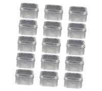 Beatifufu 15pcs Metal Square Tins with Window Lids for Candle Making and DIY Cosmetics Storage Tinplate Containers with Sealing Reusable Packaging Boxes for Handmade Creams and Balms
