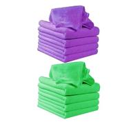 Beatifufu 16Pcs Nano Water Absorption Kerchief Towels Soft Microfiber Face Cleaning Cloths for Travel Green Purple Super Absorbent and Portable