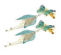 Beatifufu 1pair Chinese Style Butterfly Tassel Hair Clips Retro Design Hairpins for Women Lightweight and Barrettes for Various Hairstyles Comfortable Hold for -term Wear