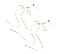 Beatifufu 1Pair U Shaped Ribbon Hairpins with Tassels Handmade Chinese Hanfu Accessories for Women Traditional Chignon Pins for Balanced Symmetry and Timeless Elegance