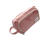 Beatifufu 1Pc Capacity Zippered Stationery Bag Durable Pink Pencil Case for Students and Teachers for Storing Pens and Supplies Kawaii Design